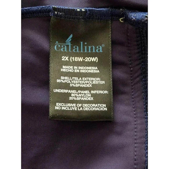 Catalina multicolor One Piece Swim Dress Halter Neck size 2X - Picture 6 of 7